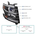 thumbnail image 3 of Spec-D Tuning Right Passenger Side Black LED Light Bar Projector Headlight Compatible with 2015-2020 Chevy Tahoe, Suburban, Left + Right Pair Headlamps Assembly, 3 of 6
