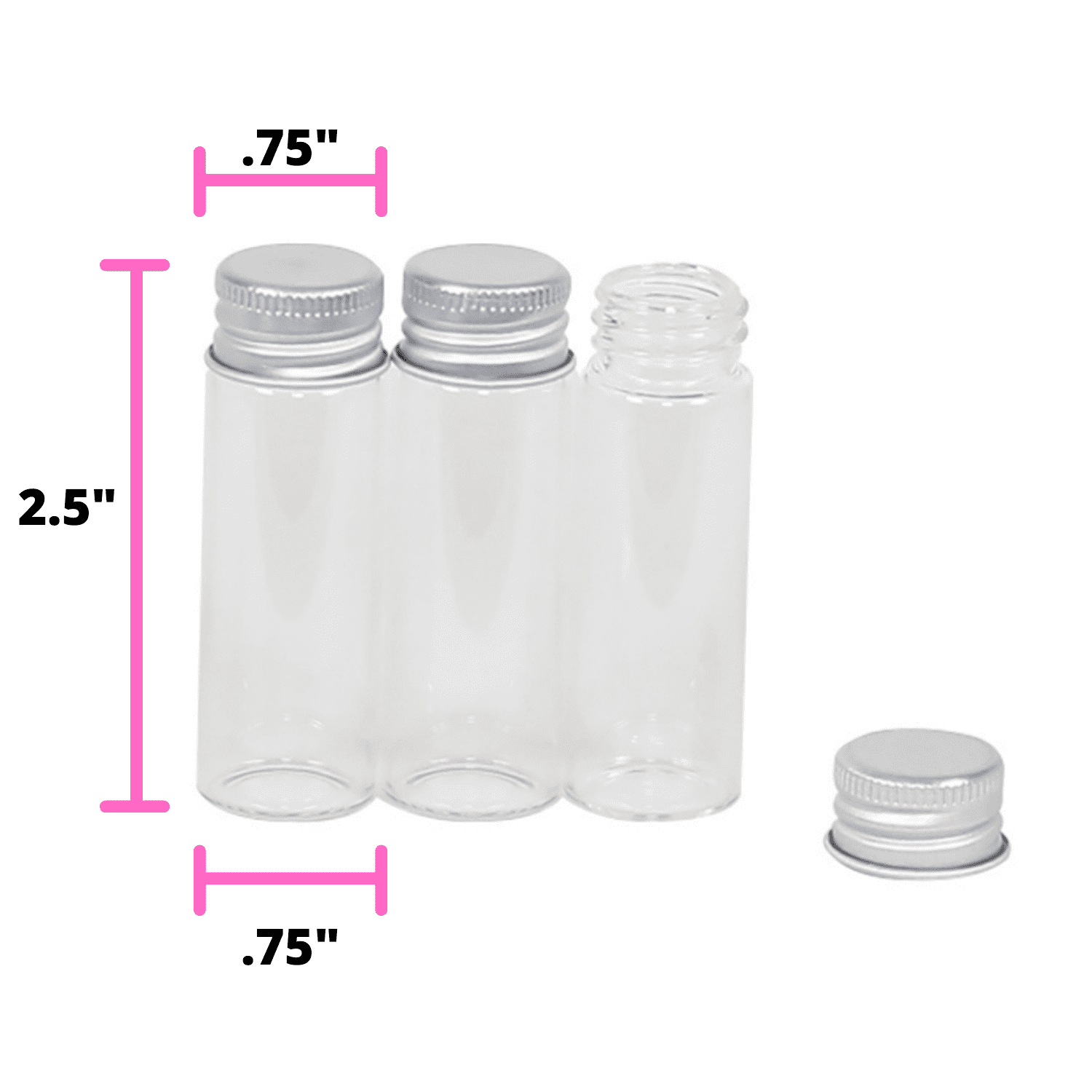 Everything Mary 2.5 Glass Bottles With Aluminum Lids 3pk