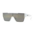 thumbnail image 5 of Burberry Men's White Flat Top Shield Sunglasses with Brand Graphic Mirror Lens Made in Italy, 5 of 10
