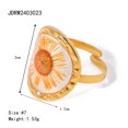 thumbnail image 1 of Bague en Acier Inoxydable Réglable avec Motif de Fleurs d'Éternité Rétro Littéraire Plaqué Or 18K pour Femmes Cadeau JDRW2403023, 1 of 6
