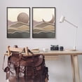 thumbnail image 2 of Neutral Toned Landscape Sun Moon Landscape Graphic Art Black Framed Art Print Wall Art, Set of 2, 2 of 8