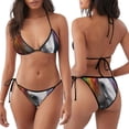 thumbnail image 3 of KLL Ensemble Bikini Imprimé Cheval Blanc Coloré pour Femmes, String Deux Pièces Haut Licou Triangle Ensemble Bikini avec Bas à Nouer Maillot de Bain Aguichant, 3 of 6