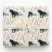 Black Panther and Colorful Birthday Candles Gift Wrapping Paper