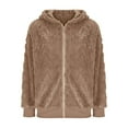 thumbnail image 7 of Fnooota Women's Fleece Jackets, Hooded Lightweight Warm Zip up Winter Outerwear with Pockets Khaki Size S-2XL, 7 of 7