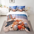 thumbnail image 2 of YST Ensemble de Couette Plage Hawaïenne, Style Plage d'Été, 7 Pcs, Taille Simple, 2 of 5
