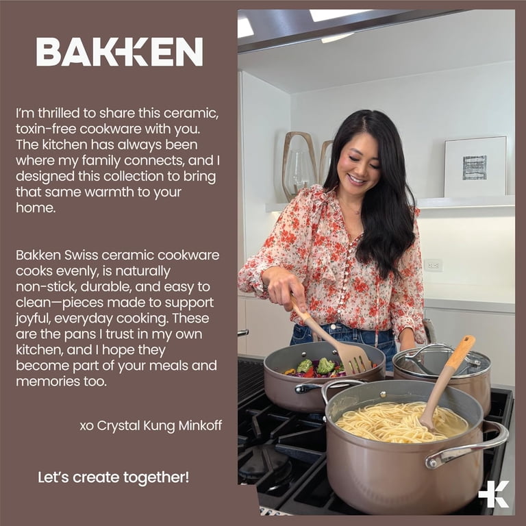 Bakken Crystal Kung Minkoff 14-Piece Ceramic Cookware Set with