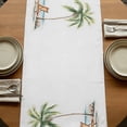 thumbnail image 5 of Table Runners 60 Inches Long Dress Scarves, Beach Coastal Farmhouse Kitchen/Dining Table Runner, Small Coffee Tablerunners, Summer Nautical Ocean Palm Tree Seaside 13x60 Inch, 5 of 9