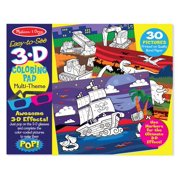 Melissa & Doug Easy-to-See 3-D Coloring Pad - Dinosaurs, Knights, Space, and More