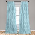 thumbnail image 5 of Ambesonne Vintage Blue Curtains, 4 Lines Retro Style, Pair of 28"x63", Pale Blue White, 5 of 5