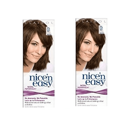 Clairol Nice N' Easy Hair Color #755, Light Brown (Pack of 2) Uk Loving Care + Yes to Tomatoes Moisturizing Single Use