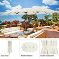 thumbnail image 2 of Pure Garden 15 Ft Double Patio Umbrella – XL Sunshade with Hand Crank, Beige, 2 of 8