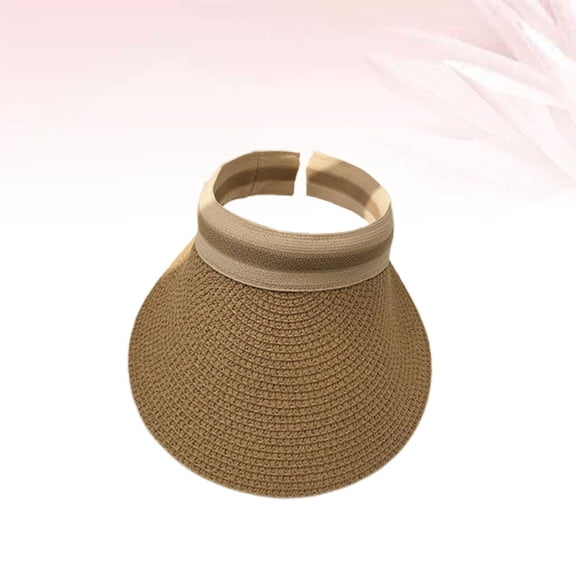 FRCOLOR Lightweight Sun Protection Fisherman's Hat Light Brown Bamboo Wide Brim 1Pack for Women Boating