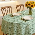 thumbnail image 2 of Sage Green Floral Oval Tablecloth, Bird Flower Table Cloth for Christmas Dinner Tables 60x84 inch, Spring Waterproof Table Cloths for Dining Room Kitchen Picnic Indoor Outdoor, 2 of 7