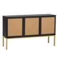 thumbnail image 4 of Kadyn 54" Sideboard Buffet Cabinet, Sideboard Storage Cabinet with Artificial Rattan Door and Rebound Device for Entryway, Black, 4 of 13