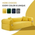 thumbnail image 6 of VFD Floor Couch - 3 Seats Compression Sofa with Pillows Hybrid Sofa Pocketed Spring, Yellow, 6 of 11