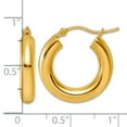 thumbnail image 2 of 14k Solid Yellow Gold Polished Tube Hoop Earrings 21.38x19.82mm Wide 4.02mm Thick Hoop Earring for Women, 2 of 2
