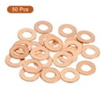 thumbnail image 3 of Uxcell M6 Flat Washer, 50 Pack Copper Ring Washers 12mm OD Metal Sealing Gasket Ring, 3 of 6