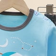thumbnail image 4 of Odeerbi Kids Boys Girls Cotton Clothes Spring Fall Outfits Set Child Spring Cartoon Printed Round Neck Long Sleeve Tops Pants Sets Sky Blue, 4 of 4