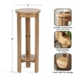 thumbnail image 6 of Kate and Laurel Foxford Transitional Two-Tier Circle Plant Stand for Use as Living Room Pedestal Table or Small Bedroom Nightstand, 12x12x30, Natural, 6 of 10
