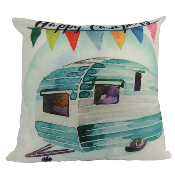 Happy Camper | Teal | Pillow Cover | Camper Decorations | Throw Pillow | Vintage Camper | Wander Lust | Camper Gifts | Camper Decor