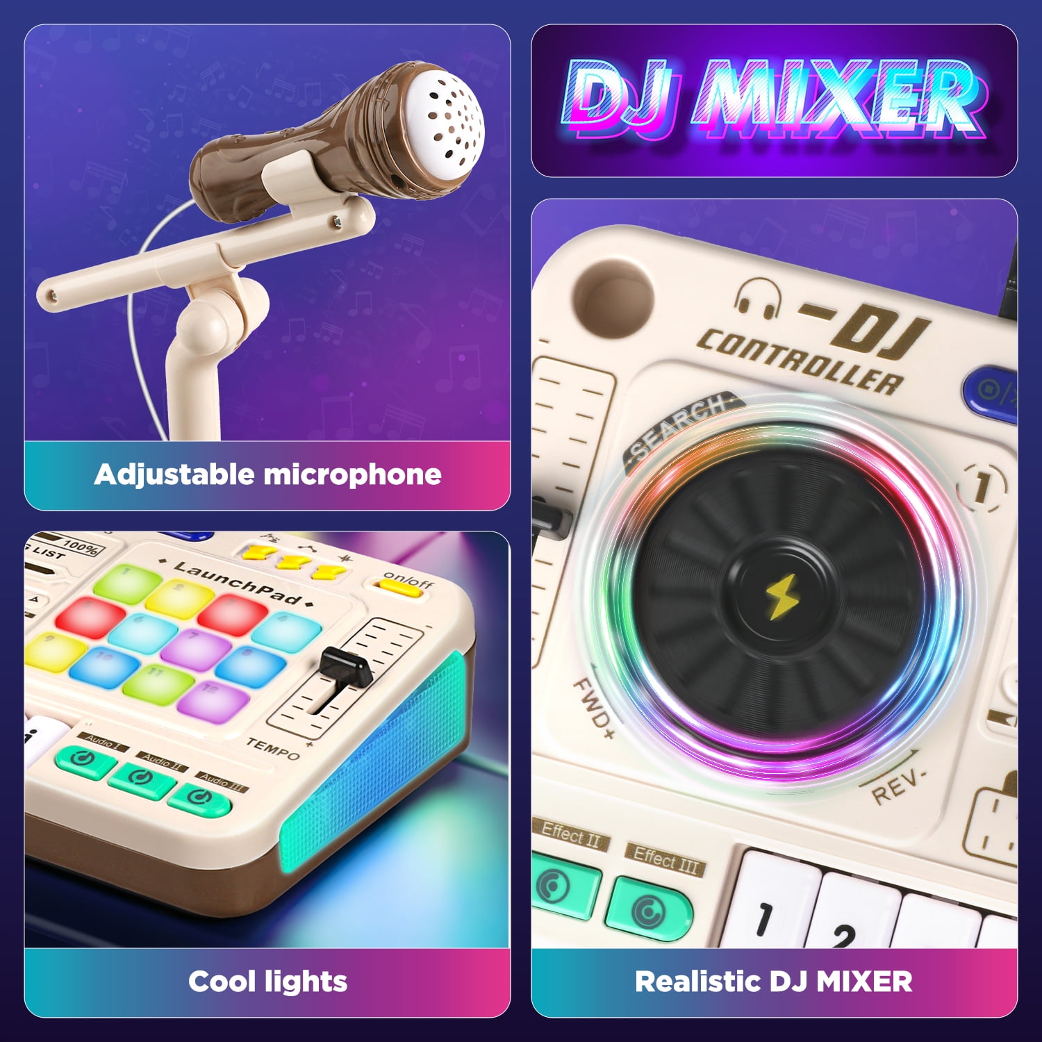 75枚 CD/DVDトレジャーBOX♡邦楽K-pop小型スピーカー Hot Bee DJ Mixer Turntable Toy with Bluetooth, Lights & Mic