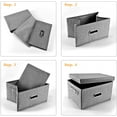 thumbnail image 4 of Storage Bins with Lid, Foldable Linen Fabric Storage Boxes with Dual Handle, Collapsible Closet Organizer Containers with Cover for Home Bedroom Office Toys Storage, 4-Pack, Gray, 4 of 7
