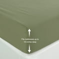 thumbnail image 4 of Unique Bargains Brushed Microfiber Fitted Sheet Bed Cover Olive Green Queen, 4 of 5
