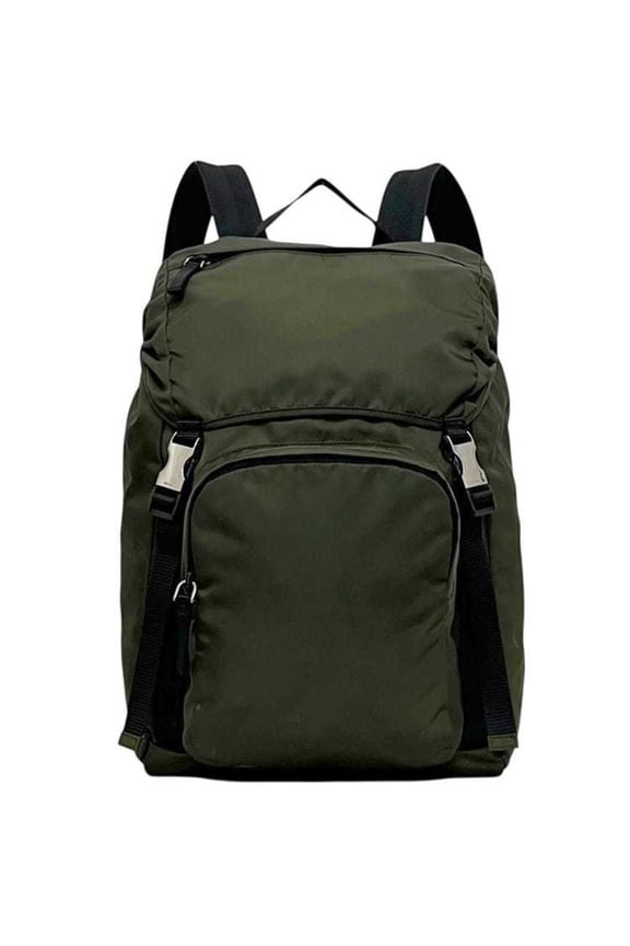 Pre-Owned Prada Backpack, Rucksack, Khaki Green, MIMETICO Tessuto MONTAGN V135, Nylon Leather,...