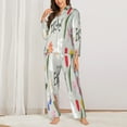 thumbnail image 2 of Yiaed Happy Easter Print Pajamas Women's Long Sleeve Sleepwear Soft Button Down Loungewear Pjs Lounge Set Nightwear Womens Pajama Pants-XX-Large, 2 of 7