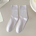 thumbnail image 4 of Fgnfyis Women Fashion Solid Comfortable Casual Stretch Socks for Women Breathable Stackable Socks for Spring Summer Light Purple, 4 of 5