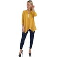 thumbnail image 5 of Simply Ravishing Women's Basic Assymetrical 3/4 Sleeve Open Drape Cardigan, 4X, Mustard, 5 of 5