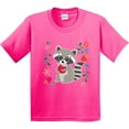 thumbnail image 3 of Inktastic Woodland Raccoon Spring Flowers Youth T-Shirt, 3 of 5