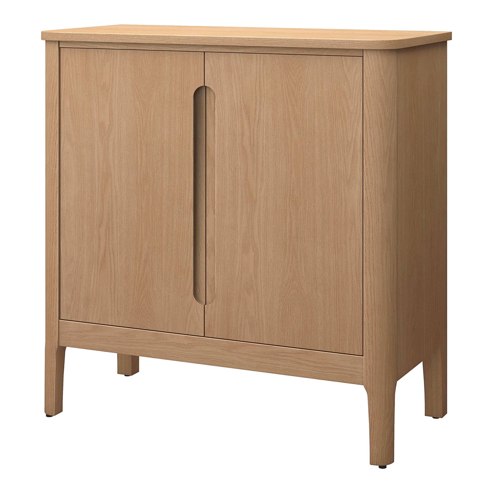 Evelyn&Zoe Manchester 32" Rectangular Solid Wood Accent Cabinet in Light Oak