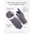 thumbnail image 3 of Deago Womens Winter Warm Gloves With Sensitive Touch Screen Texting Fingers, Fleece Lined Windproof Gloves (Gray), 3 of 8