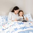 thumbnail image 4 of Manfei Blue Monogram Letter T Full Size Comforter Sets 3 Pieces for Girls Women,Kids Teens Shabby Chic Ribbon Bow Knot Bedding Sets,Luxury Bedroom Decor, 4 of 6