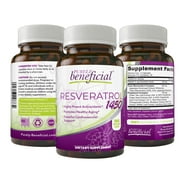 Purely beneficial Resveratrol Supplement 1450mg per Serving,Potent Antioxidants & Trans-Resveratrol, Promotes Anti-Aging, Cardiovascular Support, 180 Capsules.