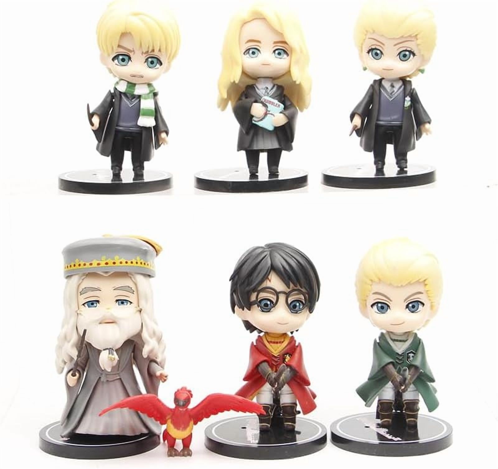 New Dumbledore, Harry, Ron Weasley Figure, 6pieces Standing Q Version Anime Figures 10cm/3.9inch PVC Character Cosplay Model Handicrafts Gift