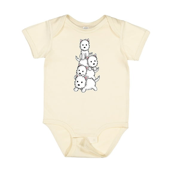 Inktastic Kawaii Westie Stack Boys or Girls Baby Bodysuit