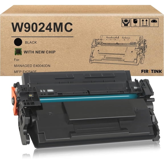 W9024MC Black Toner Cartridge High Yield [with New Chip] W9024 Toner Cartridge Black Compatible with Managed E40040dn MFP E42540f Printer Toner(1-Pack)