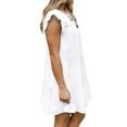 thumbnail image 5 of STARVNC Women Solid Color Crew Neck Ruffled Short Sleeve Dress, 5 of 5