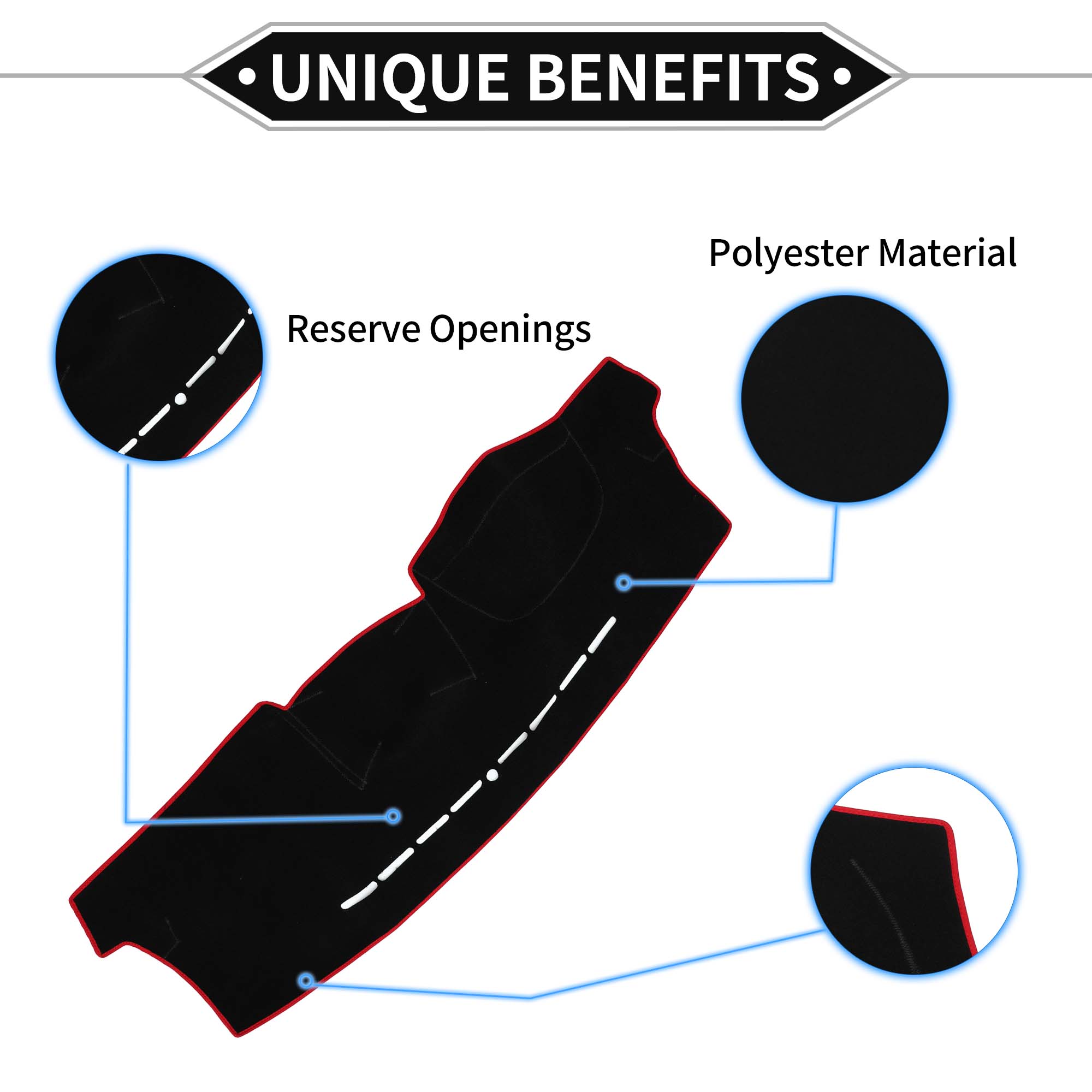 Unique Bargains Dash Cover for Hyundai Tucson 2005-2009 Non-Slip Polyester Mat Black