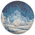 thumbnail image 4 of 15 Inch Round Grid Plate Mats Heat Non-Slip Resistant PVC Placemats for Kitchen Dining Table Decor Winter Fairyland Scene 1PCS, 4 of 5