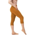 thumbnail image 2 of LMB Capri Leggings for Women Buttery Soft Polyester Fabric, Mustard, XL - 3XL, 2 of 3