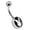 Black White, variant on Belly Button Jewelry 14g Surgical Steel Playboy Graphic Inlay (Black White)
