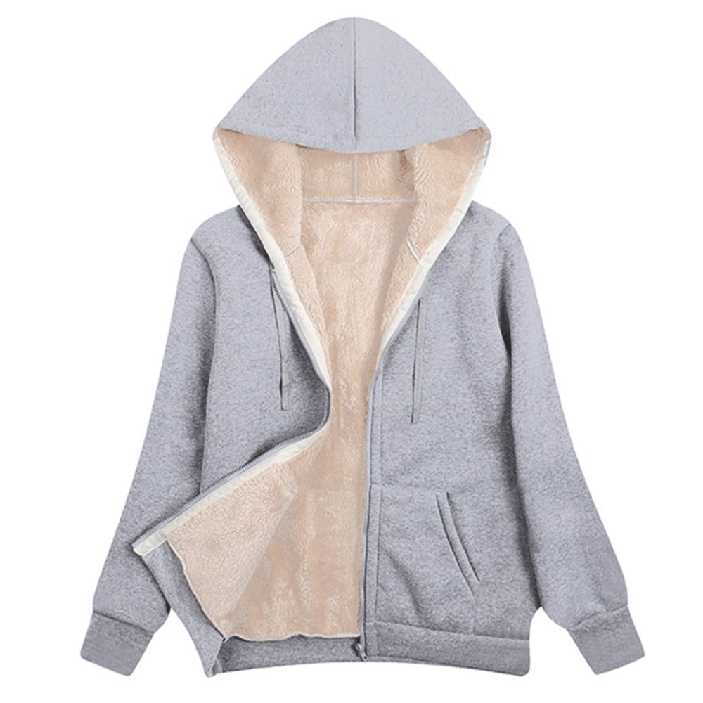 Women's Winter Hoodies Pullover Zip Up Hoodies Casual Warm Sherpa Lined Sweatshirt Winter XL