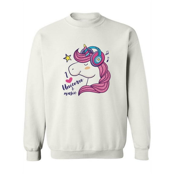 Unicorn And Music Sweatshirt Women -Image by Shutterstock, Female 4X-Large