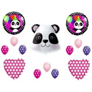 Panda Happy Birthday Balloons Decoration Supplies Party Children Girl Zoo Pink Anagram