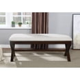 thumbnail image 5 of Monte Carlo Bench with Dark Walnut Base and Trim in Linen White Fabric, 5 of 6