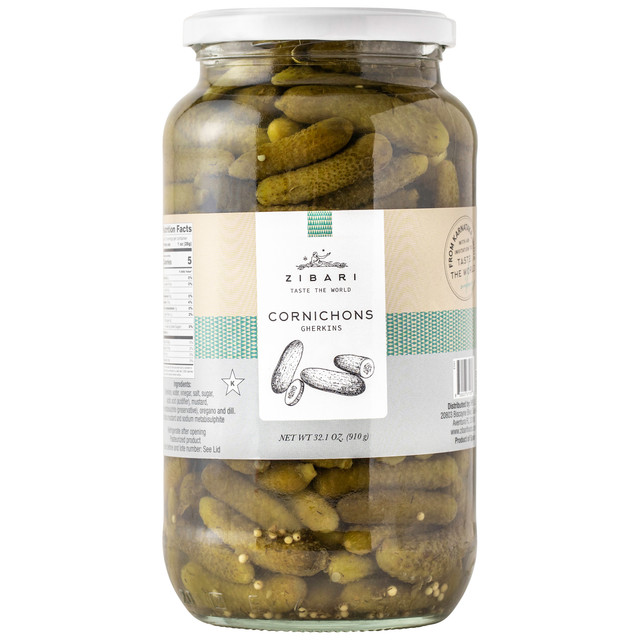 Zibari Cornichons Ghernkins Kosher 32.1 Oz (910g) Product from