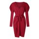 thumbnail image 5 of Otoño e invierno mujeres sexy cuello en V sólido adelgazante manga larga vendaje hendidura nalgas vestido de fiesta Fridja  NMB4239, 5 of 9